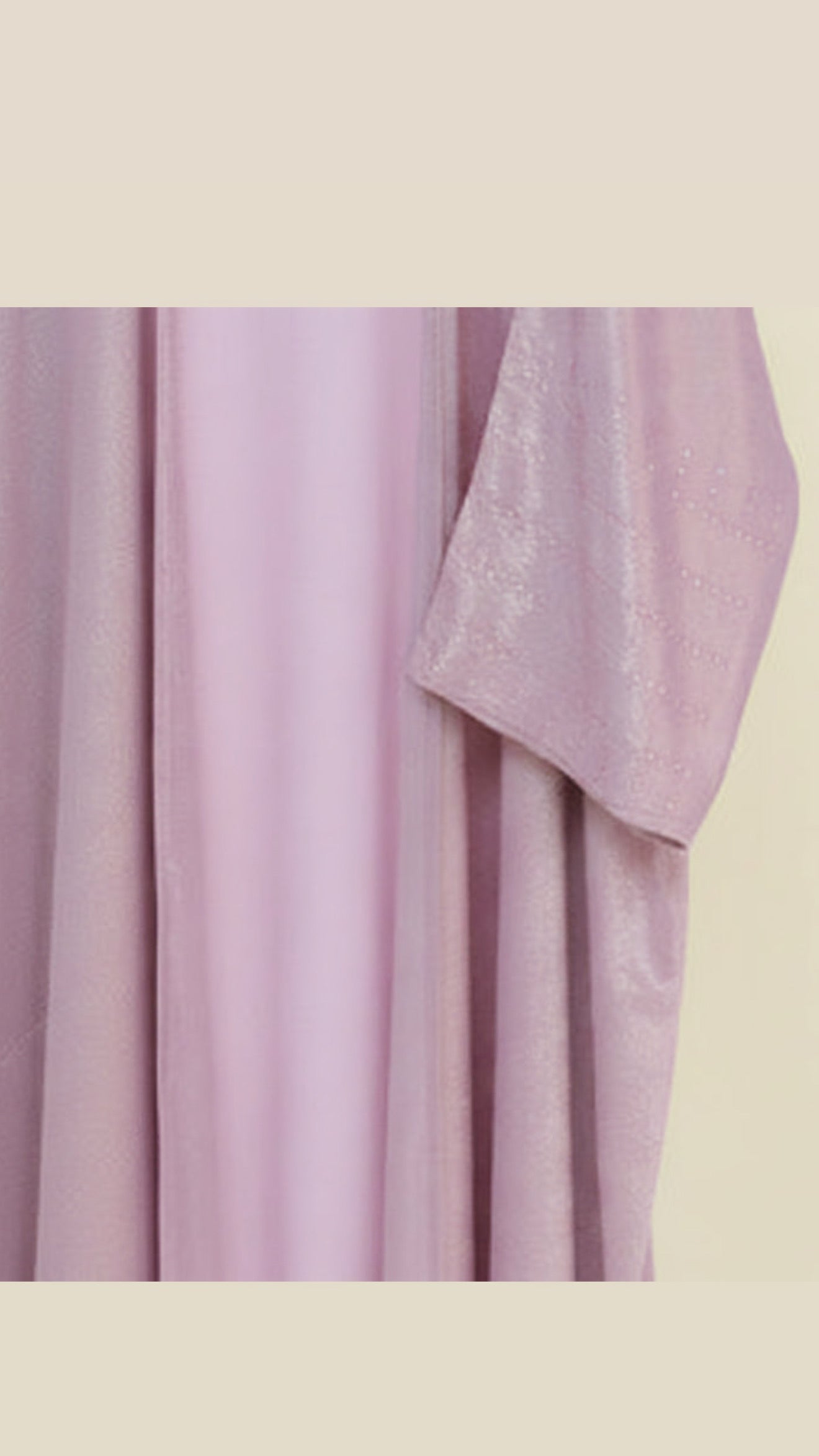 Metallic Open Abaya with Rhinestone Bell Sleeves