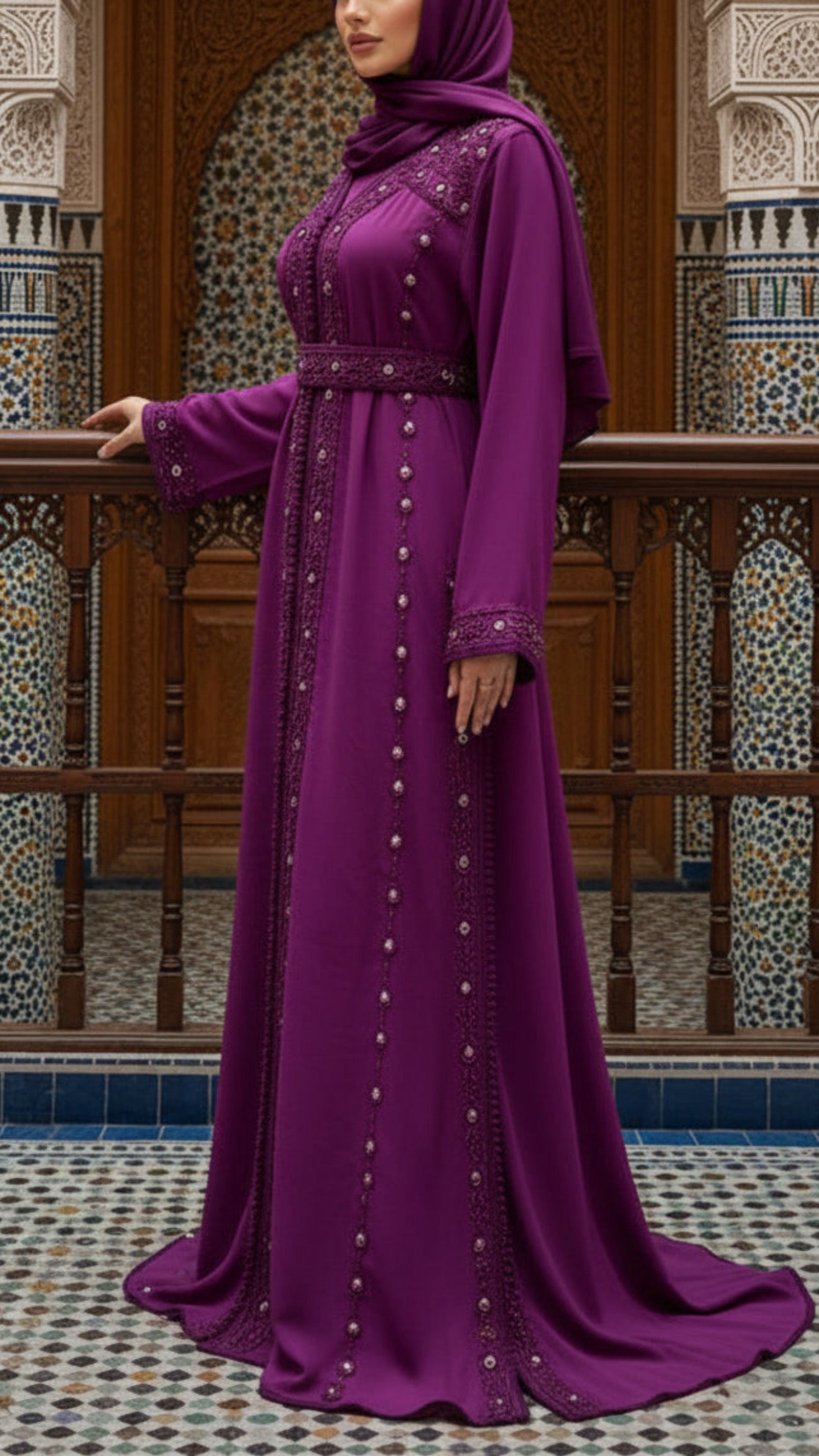 Moroccan Traditional Embellished Caftan