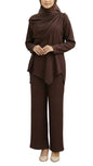 Cowl Neck Top Pant Suit Set