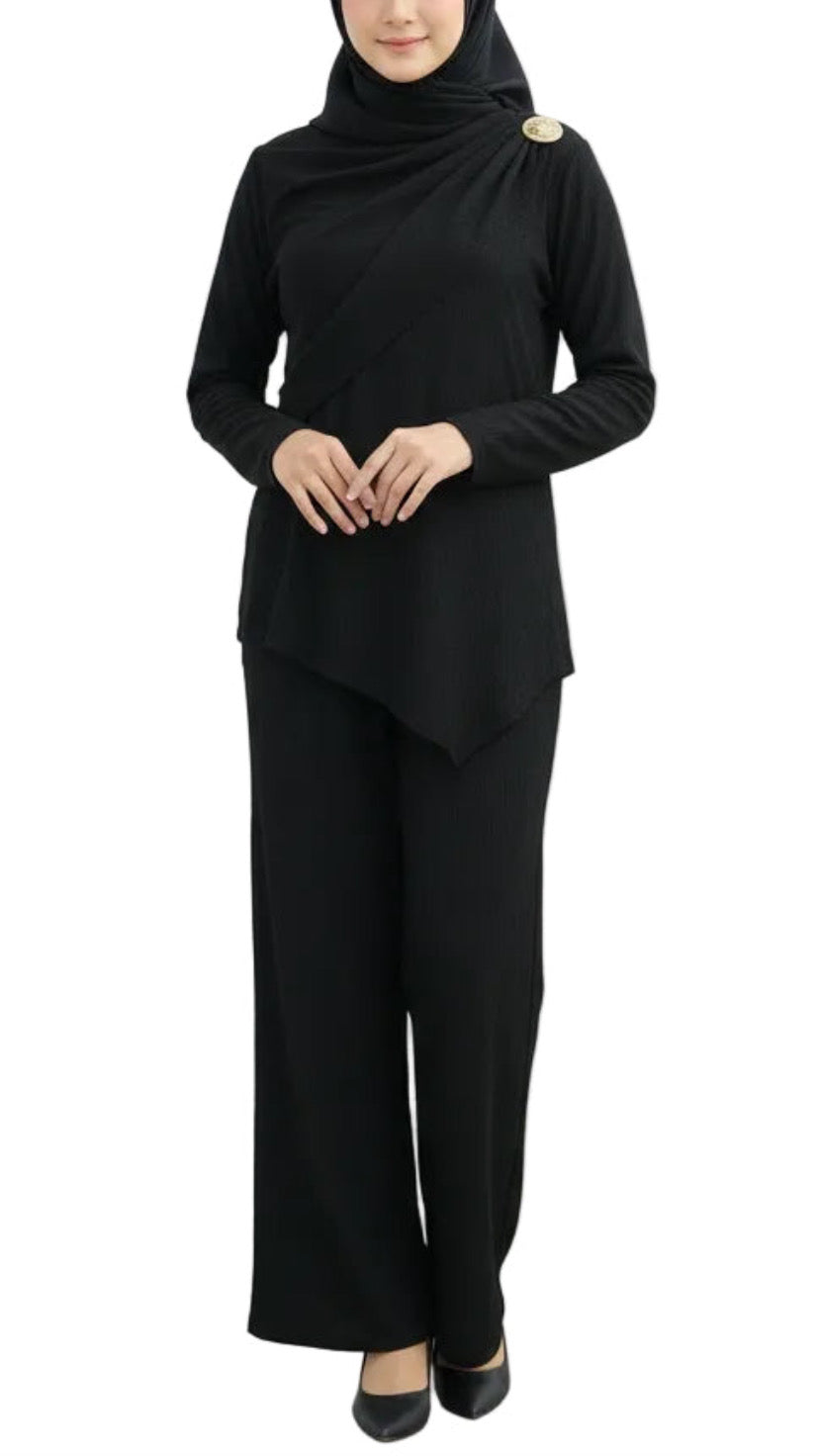 Cowl Neck Top Pant Suit Set
