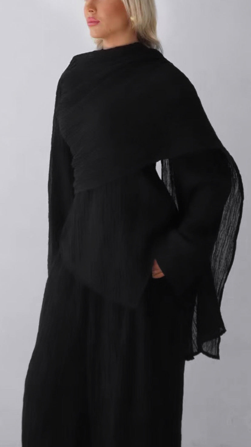 Cowl Neck Top Pant Suit Set