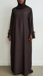 Beautiful Tie Sleeve Coffee Abaya Dress