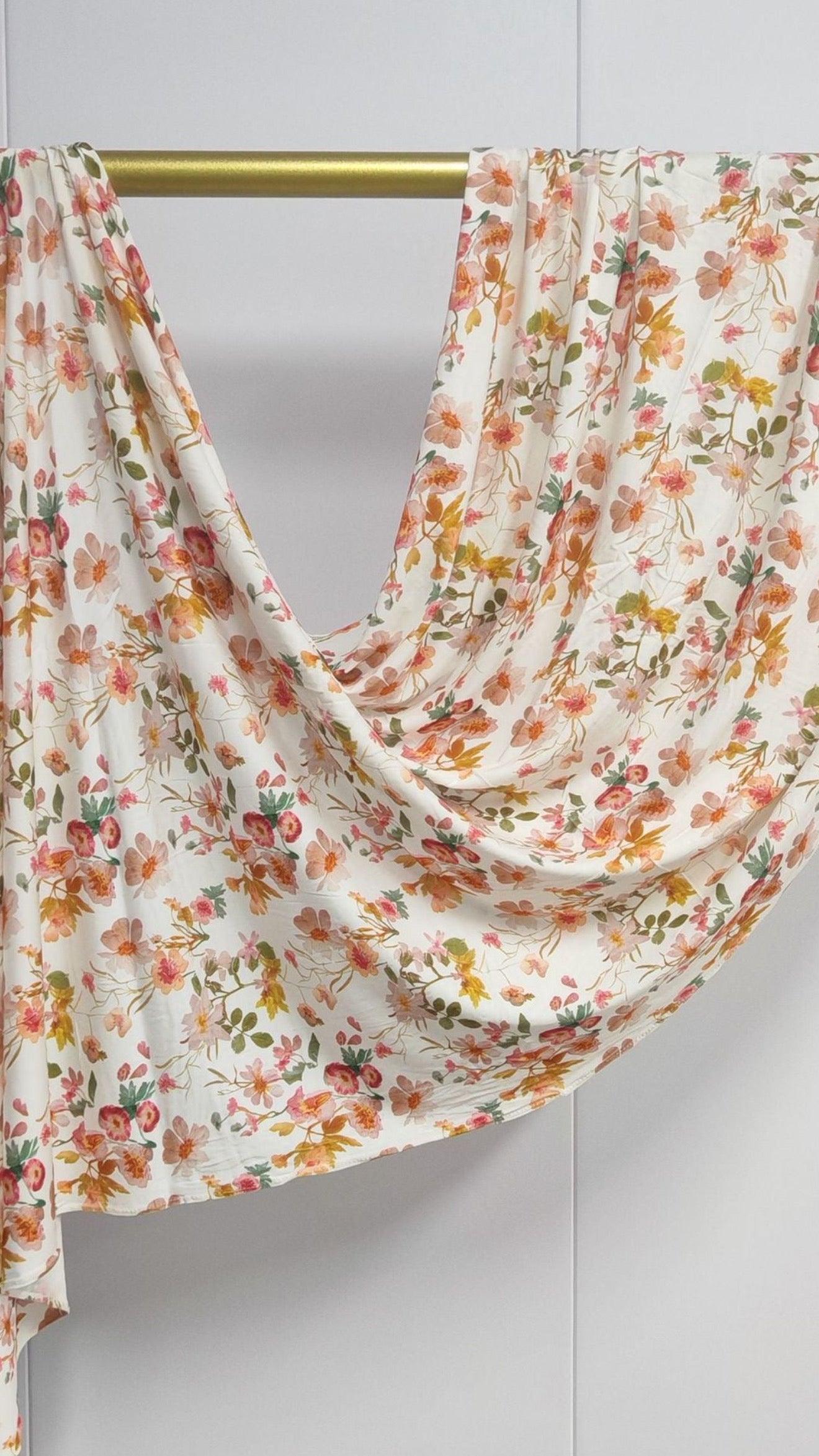 Peach Floral Jersey Cotton Print Hijab