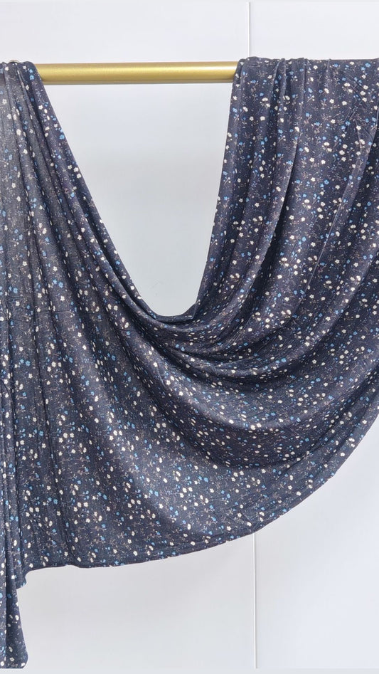 Blue Floral Jersey Cotton Print Hijab