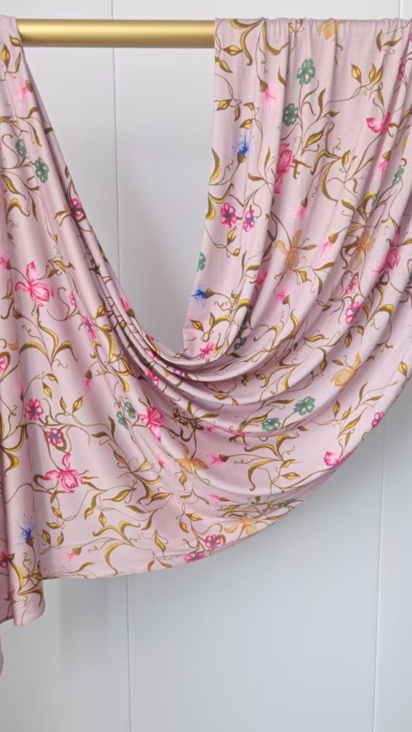 Pink Floral Jersey Cotton Print Hijab
