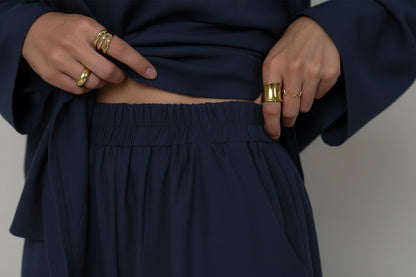 Crepe High Low Top Pant Suit