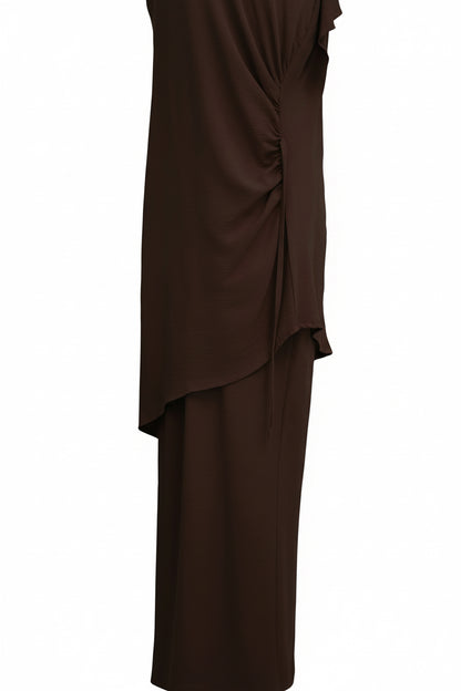 Crepe High Low Top Pant Suit