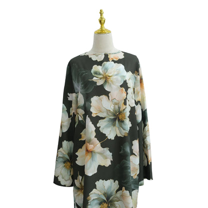 Floral Print Satin Dress