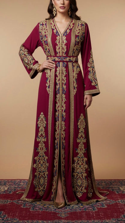Moroccan Traditional Satin Lined Kimono Caftan