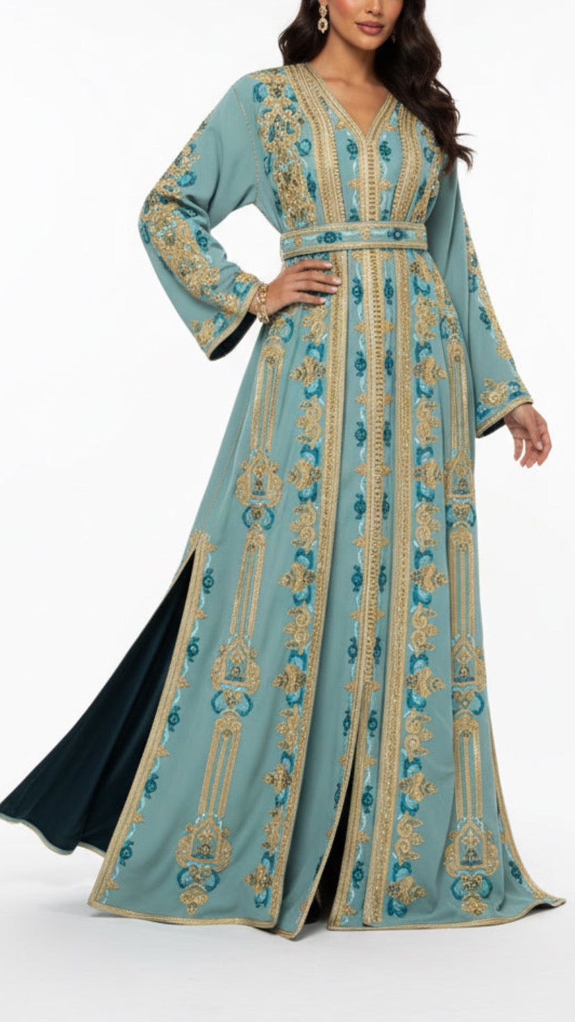 Moroccan Traditional Satin Lined Kimono Caftan