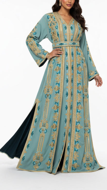 Moroccan Traditional Satin Lined Kimono Caftan