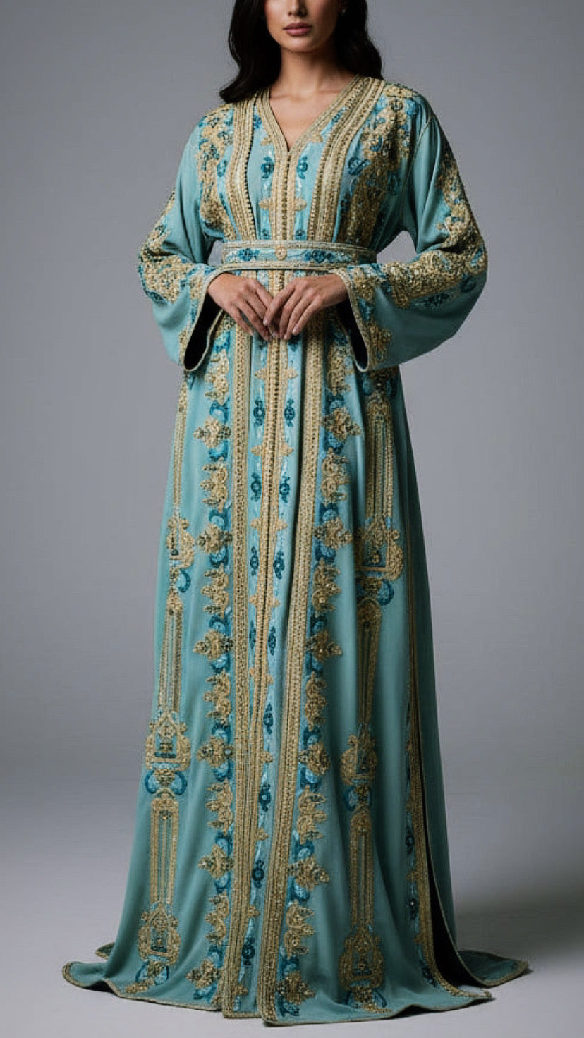 Moroccan Traditional Satin Lined Kimono Caftan