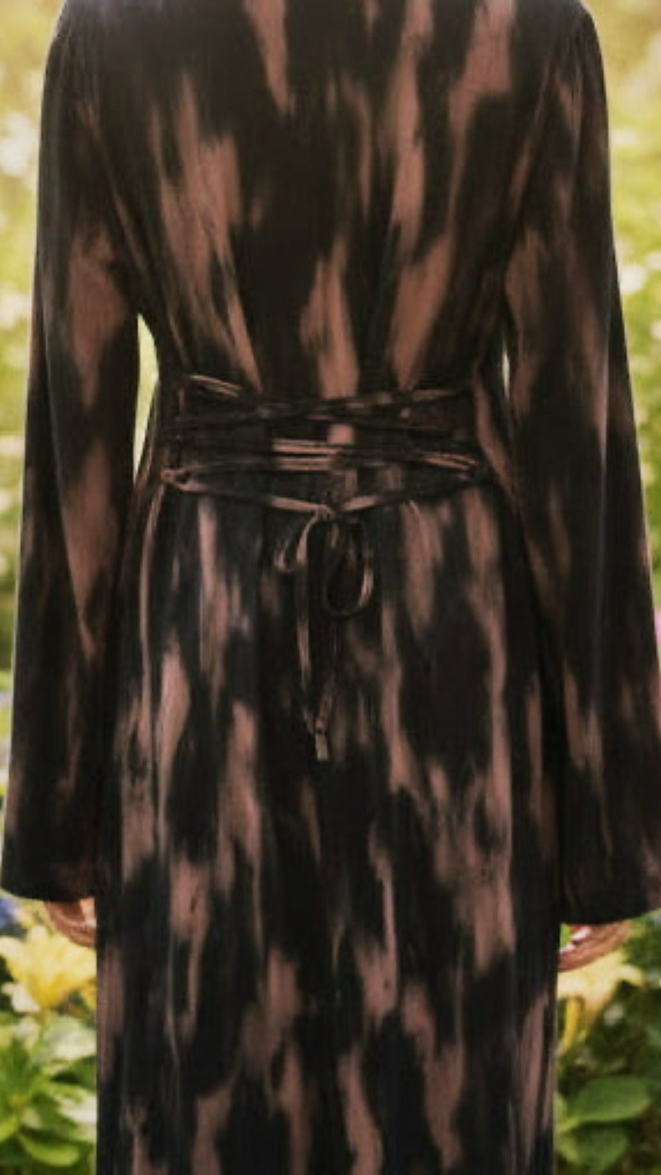 Black Watercolor Corset Back Dress