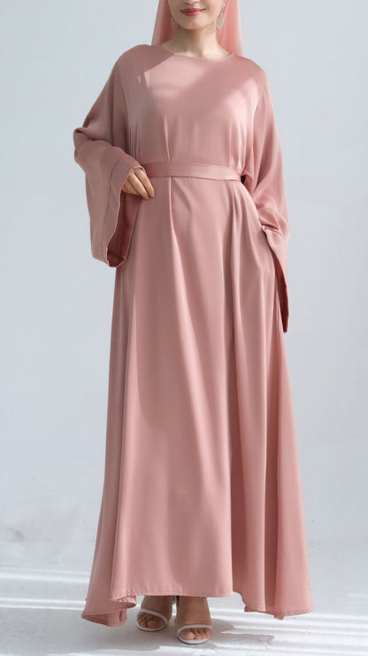 Elegant Satin Princess Abaya Dress