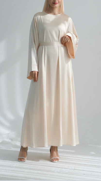 Elegant Satin Princess Abaya Dress