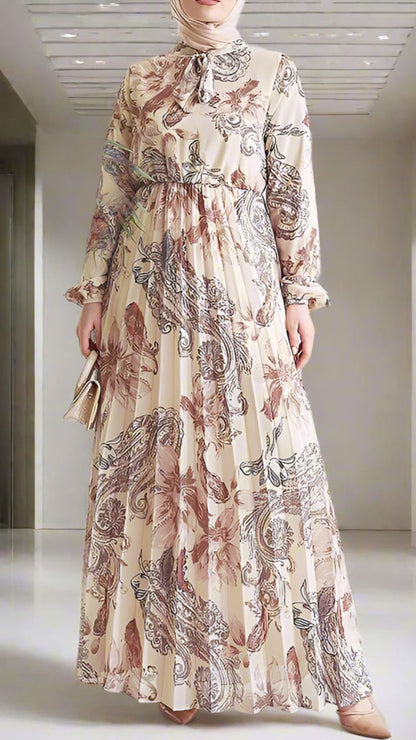 Chiffon Floral Pleated Dress