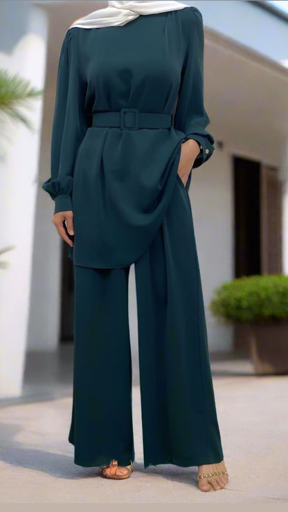 Dubai Style Belted Pant Suit(Multi Colors)