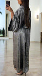 High Neck Shimmer Dress Abaya(Multi Colors)