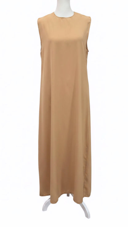 Beaded Embellished 2 Piece Camel Turkish Abaya