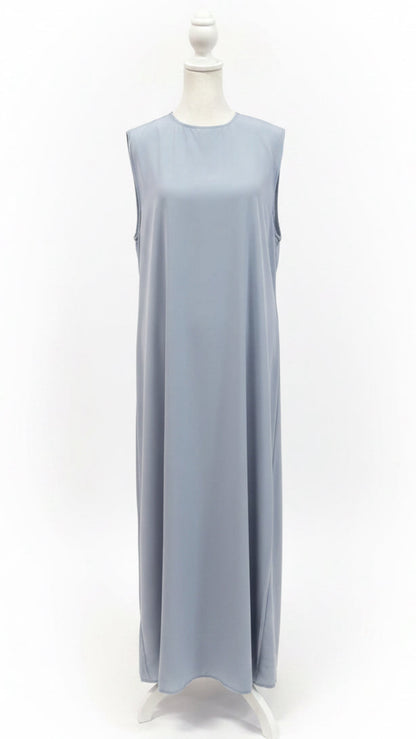 Beaded Embellished 2 Piece Turkish Blue Slate Abaya