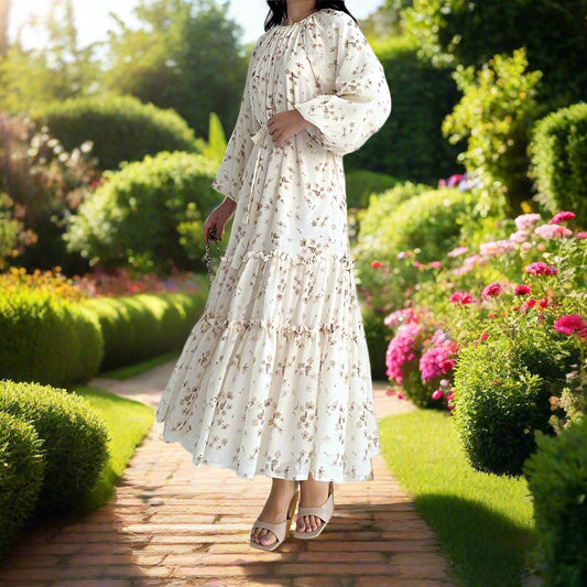 Floral Layered Chiffon Dress