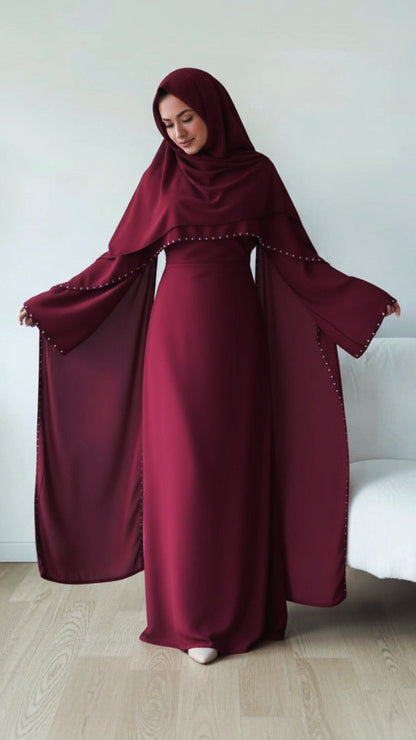 Pearl Lined Abaya Dress