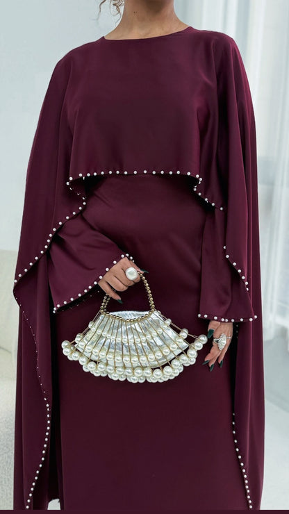 Pearl Lined Abaya Dress