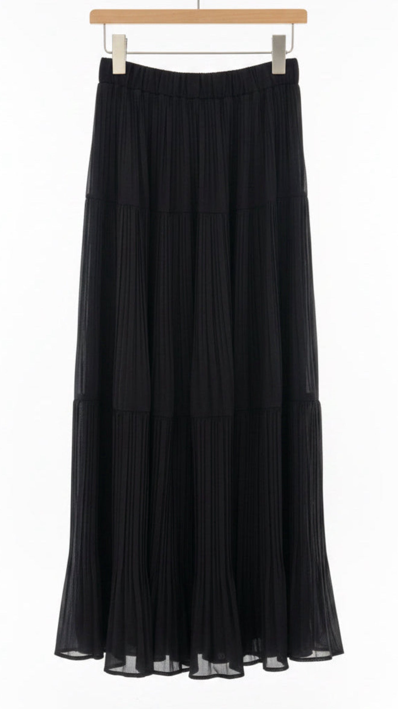Black French Umbrella Chiffon Skirt