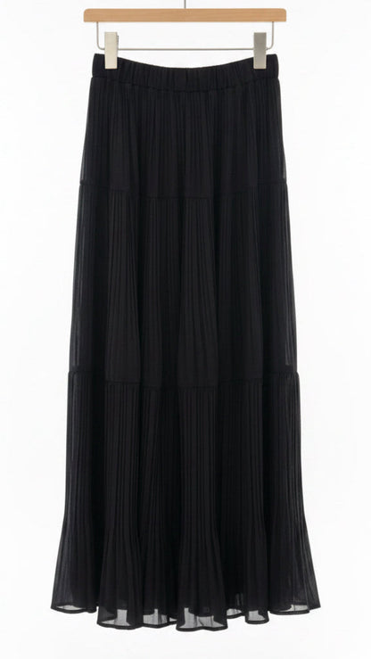 Black French Umbrella Chiffon Skirt