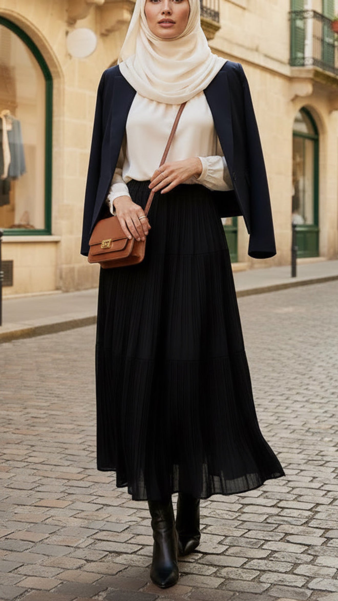 Black French Umbrella Chiffon Skirt
