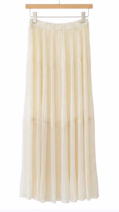 Cream French Umbrella Chiffon Skirt