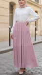 Pink French Umbrella Chiffon Skirt