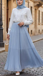 Blue French Umbrella Chiffon Skirt