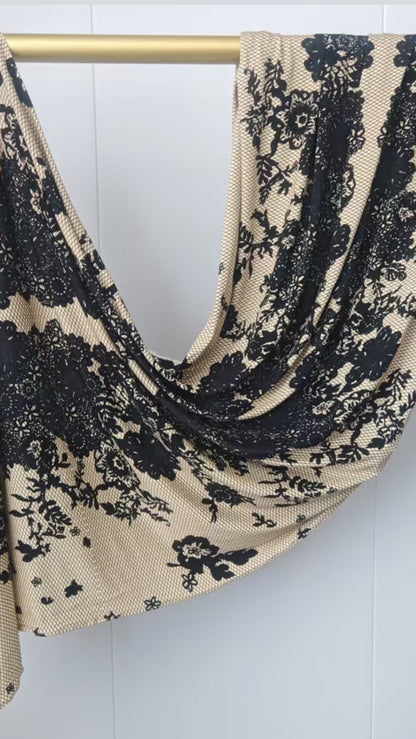 Lace Jersey Cotton Print Hijab