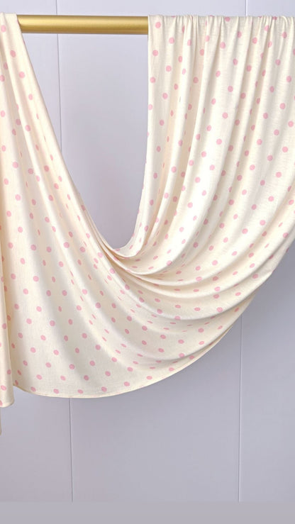 Pink Polka Dot Jersey Cotton Print Hijab