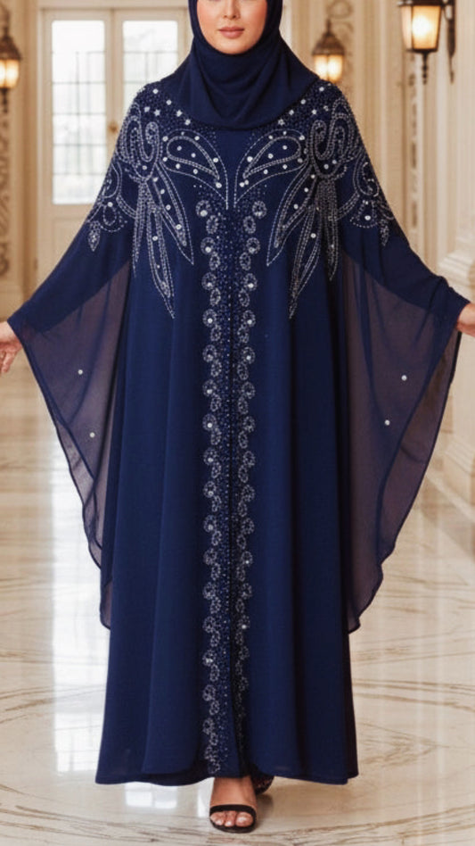 Chiffon Beaded Abaya Cape
