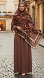 Chocolate Floral Jersey Cotton Print Hijab