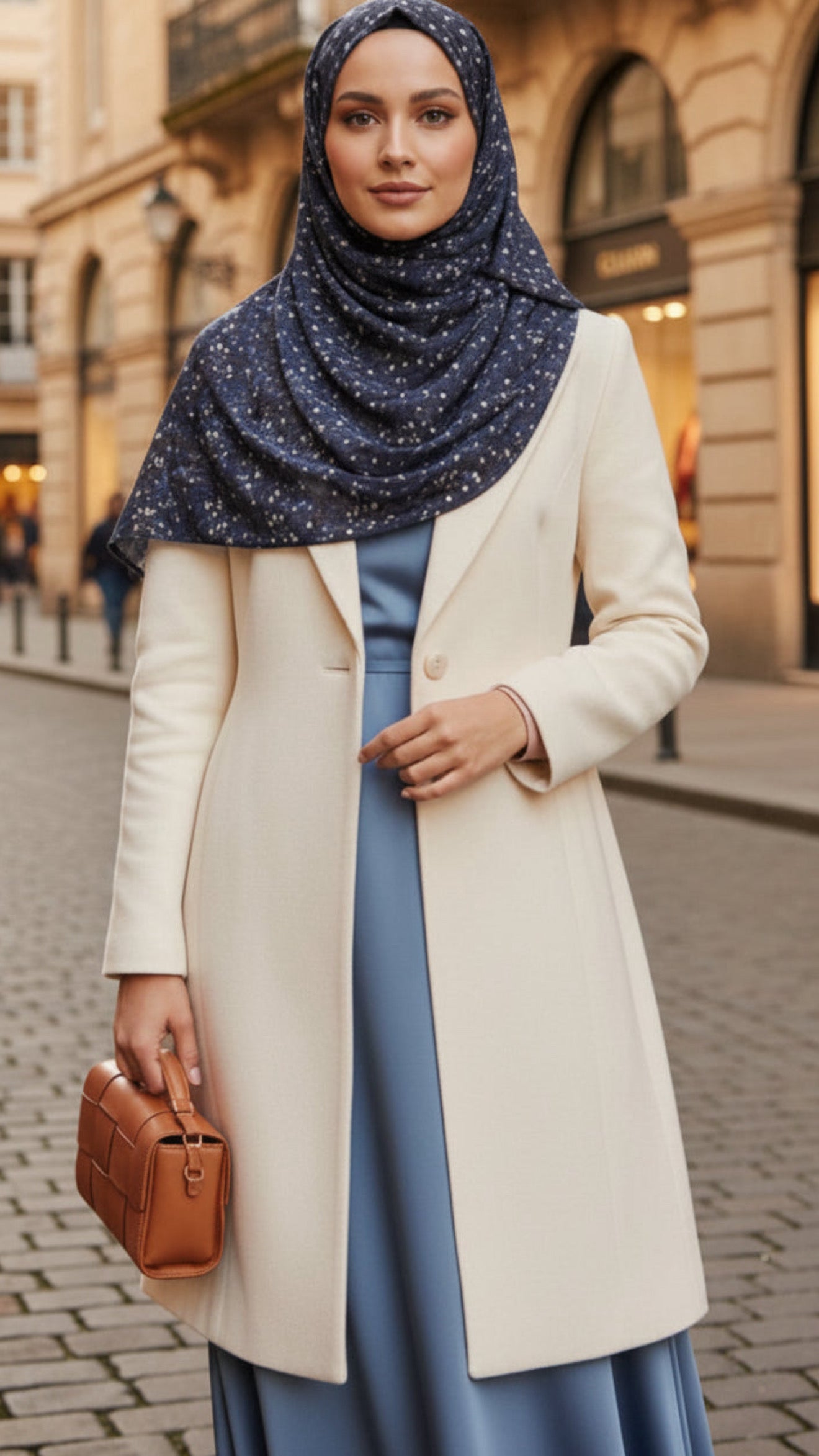 Blue Floral Jersey Cotton Print Hijab