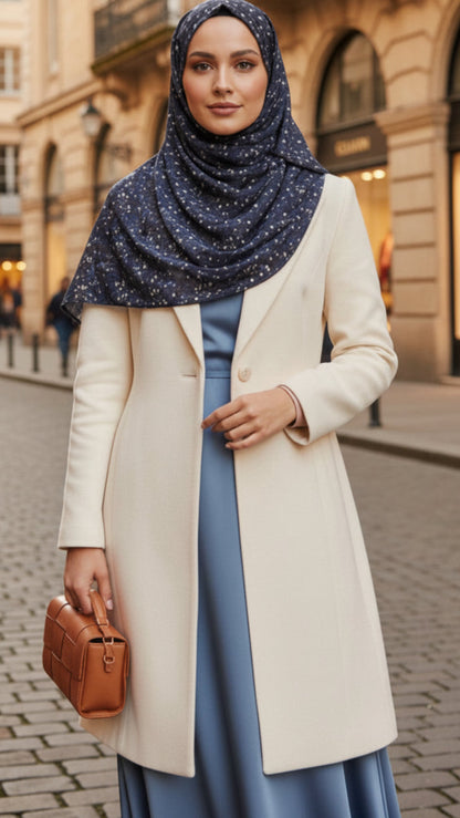Blue Floral Jersey Cotton Print Hijab