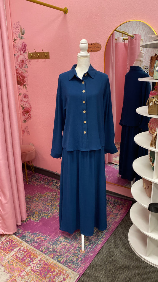 Turkish Style Button Down Skirt Set