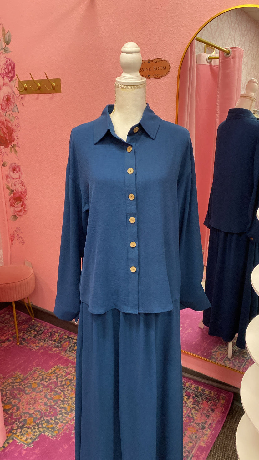 Turkish Style Button Down Skirt Set