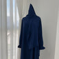 Turkish Style Crepe Abaya Dress with Hijab Attached(Multi Colors)