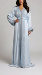 Moroccan Traditional Satin Chiffon Caftan