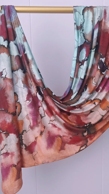 Crimson Tide Hijab Jersey Cotton Print Hijab