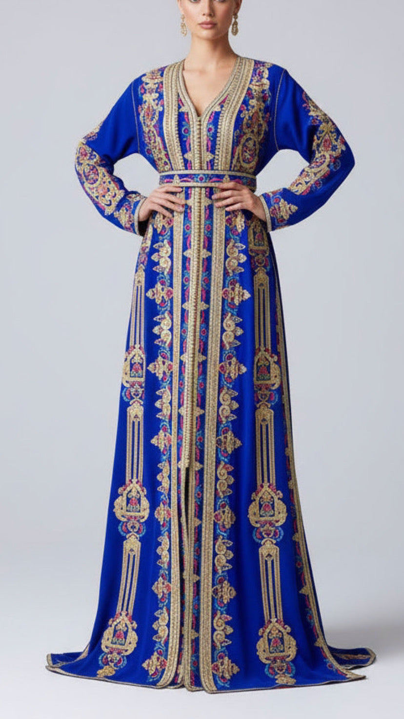 Moroccan Traditional Satin Lined Kimono Caftan