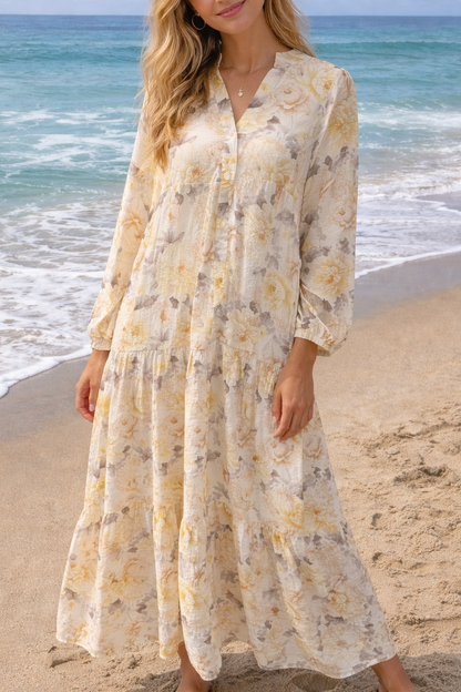 Yellow Turkish Floral Dress