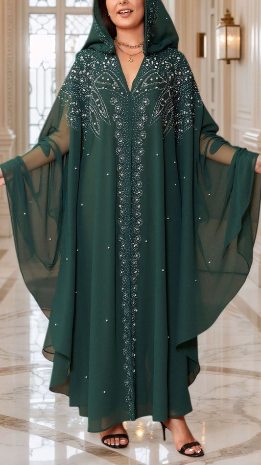 Chiffon Beaded Abaya Cape