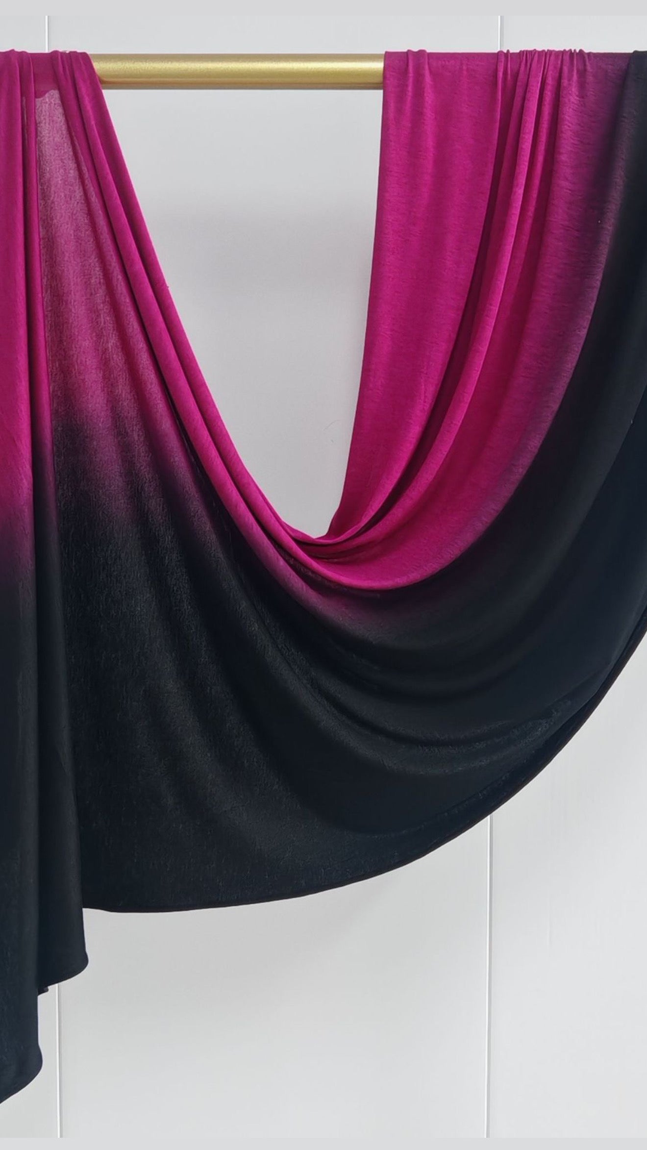 Black & Hot Pink Ombré Double Sided Jersey Cotton Hijab