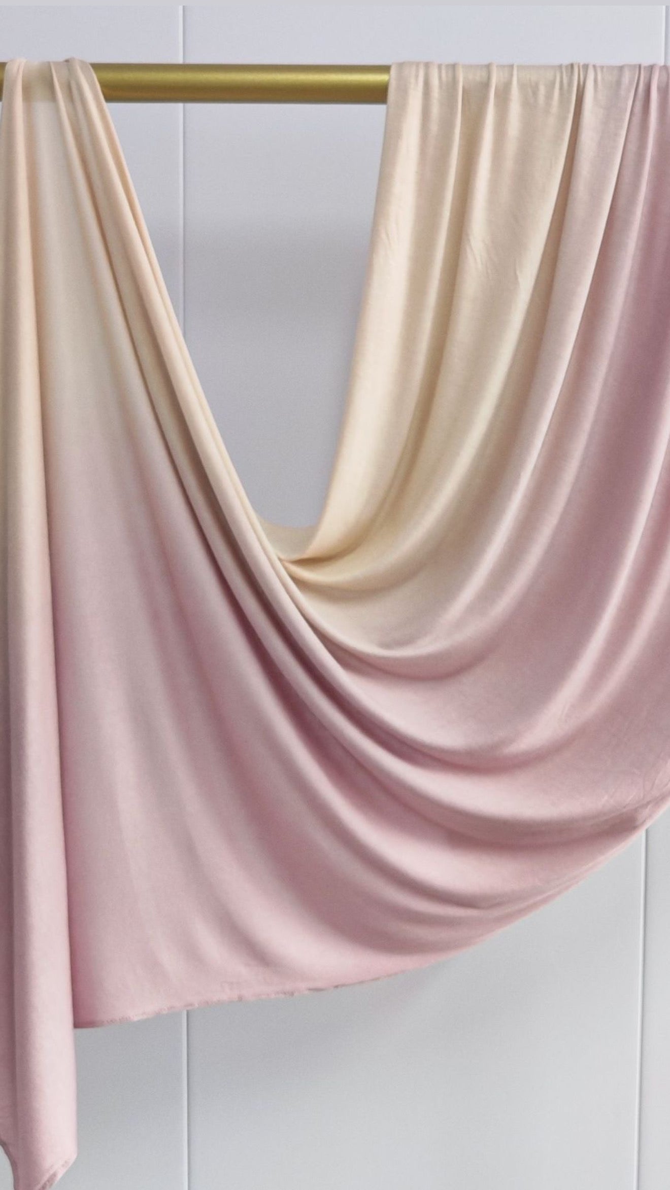 Cream & Light Pink Ombré Double Sided Jersey Cotton Hijab