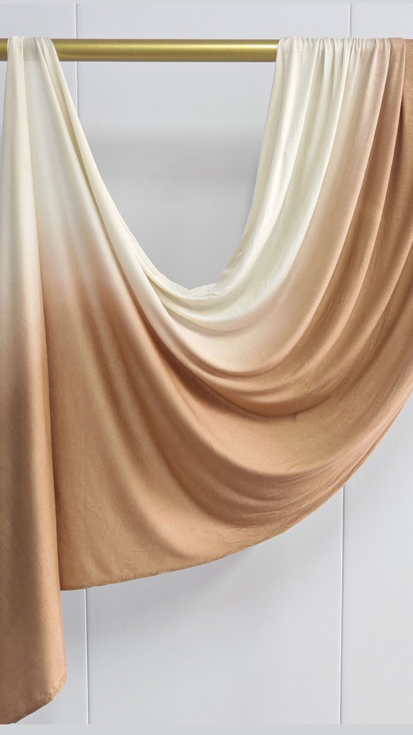 Cream & Light Khaki Ombré Double Sided Jersey Cotton Hijab